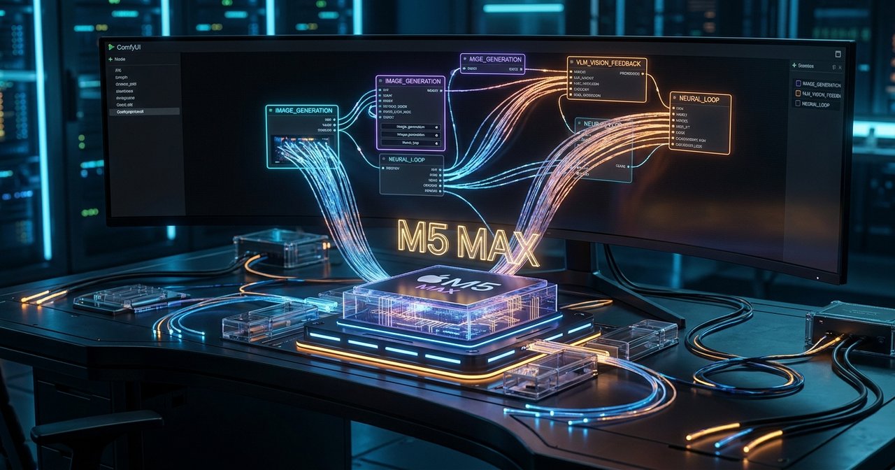 M5 MAX 128TB統一メモリとComfyUI——VLMが「絵を読む」とき、AGI作画は何を変えるのか